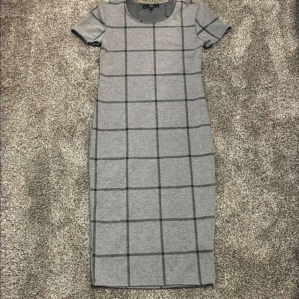 Gray Plaid Women's Dress